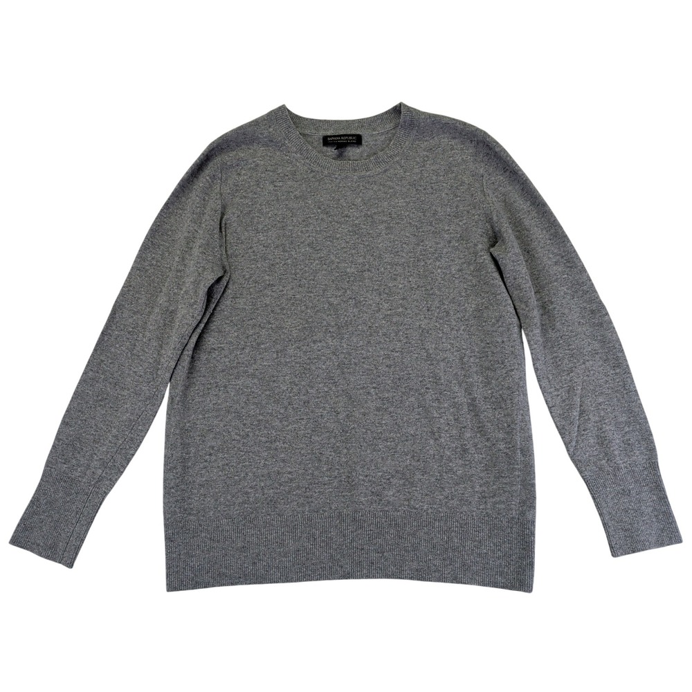 BANANA REPUBLIC Italian Merino‎ Blend Crewneck Sweater Gray Size Medium Women's